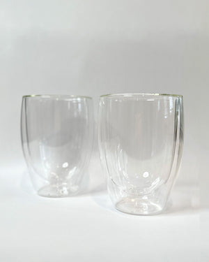 Double Walled Glasses with Bamboo Lids (set of 2)
