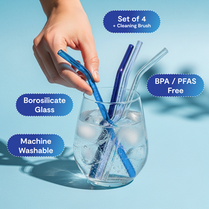 Glass Straws • Blue Set